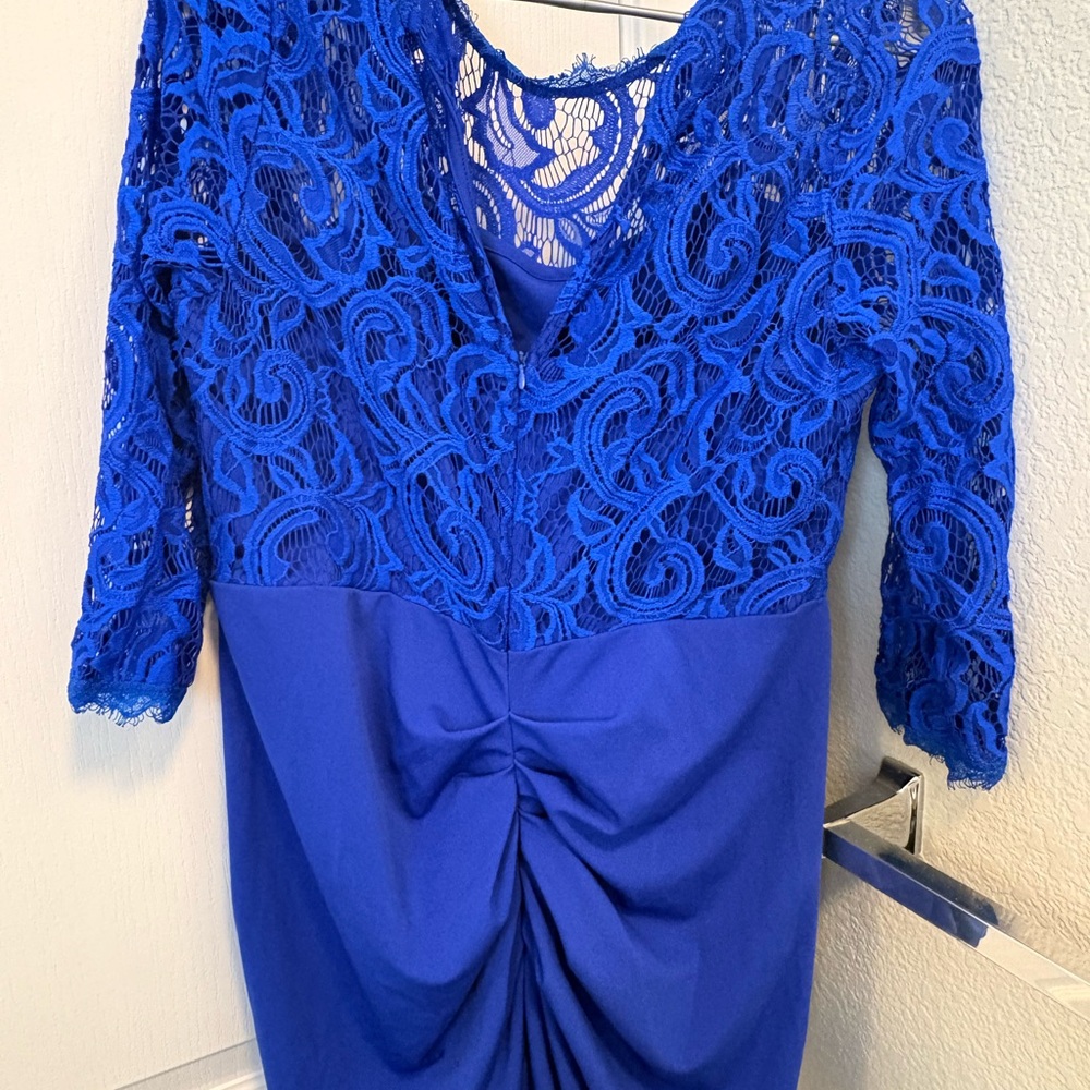 Elegant Blue Lace Dress